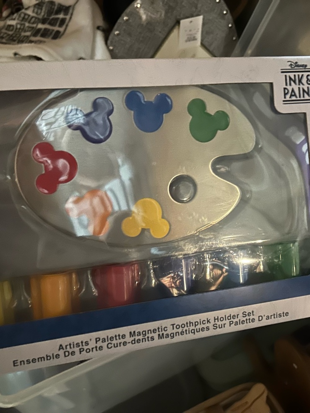 Artists' Palette Magnetic Toothpick Holder Set - Multi Color